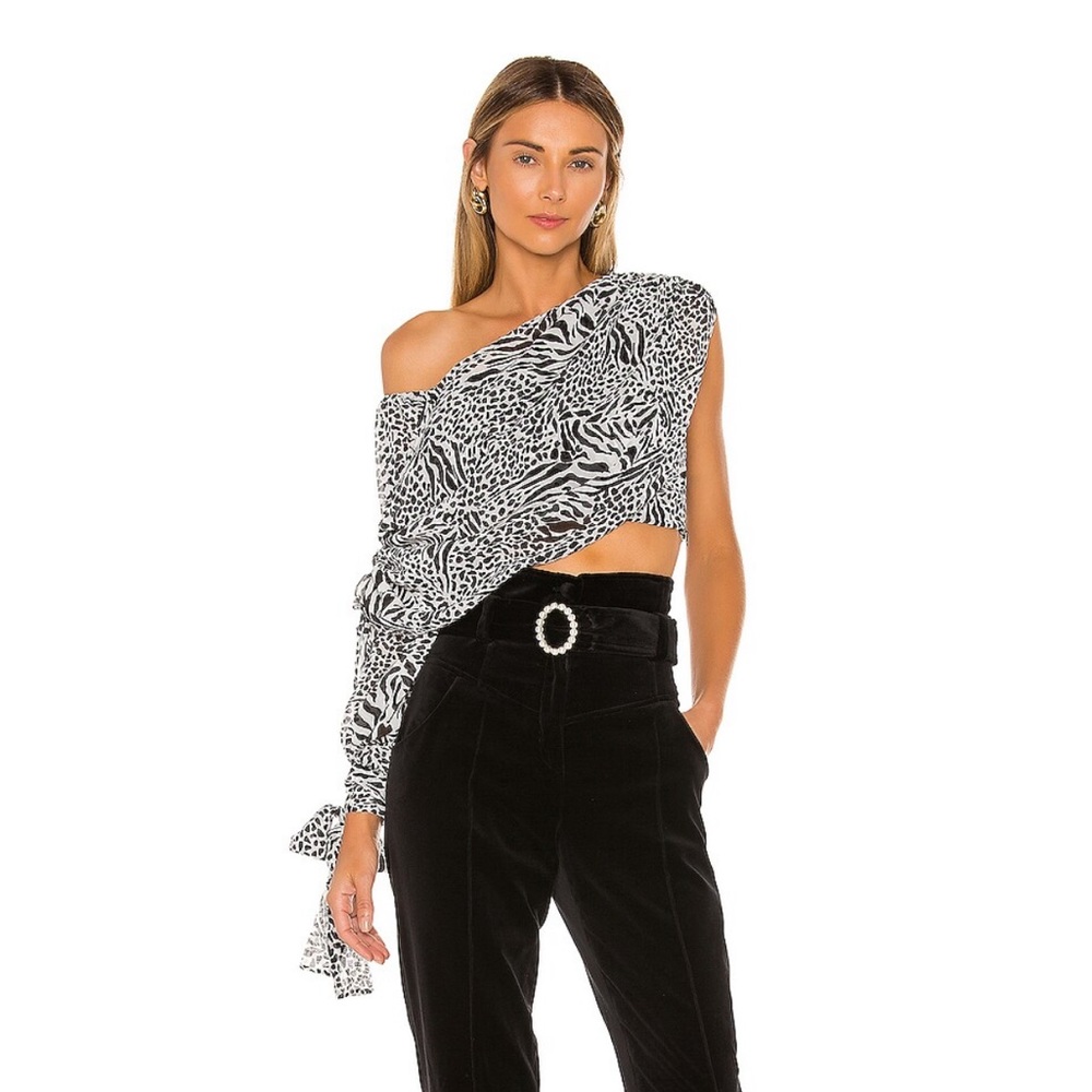 L’Academie Animal Print Crop Top